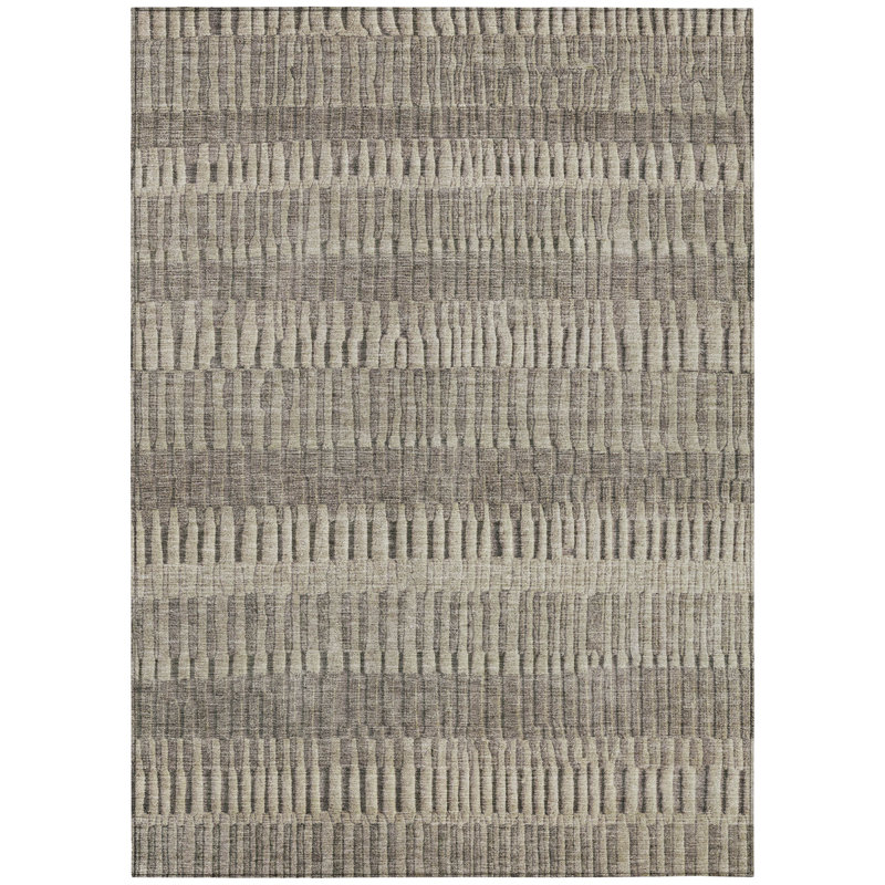 Machine Washable Indoor/Outdoor Chantille ACN2807 Stripes Rug, 8' x 10', Brown