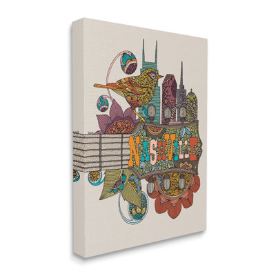 " Nashville Music City Bird Detailed Floral Patterns " by Valentina Harper
