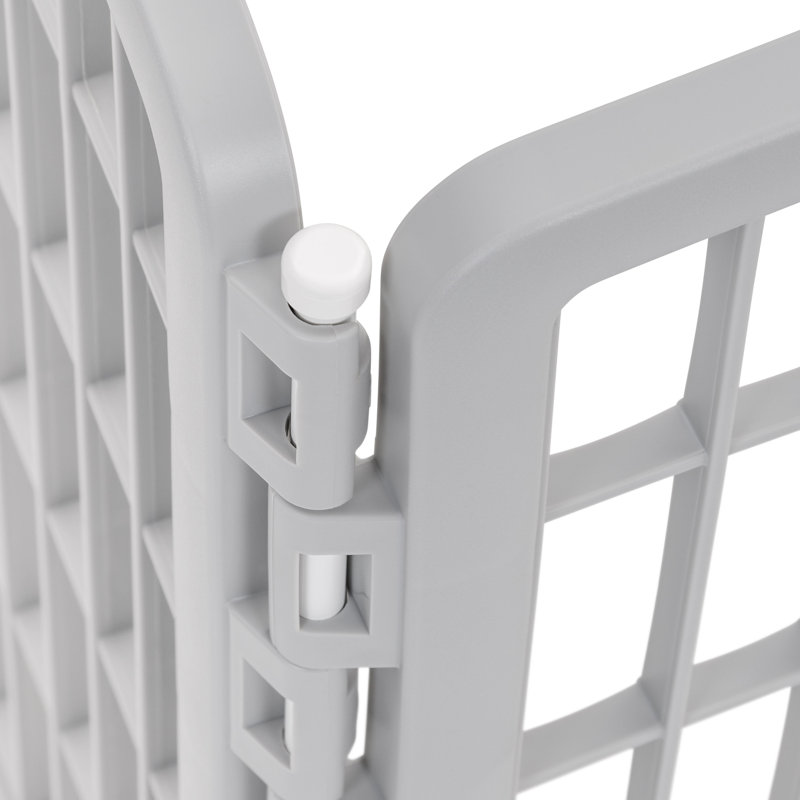 Silver 24-Inch 4-Panel Plastic Pet Playpen with Door