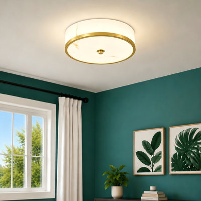 14.6" Faux Alabaster LED Flush Mount