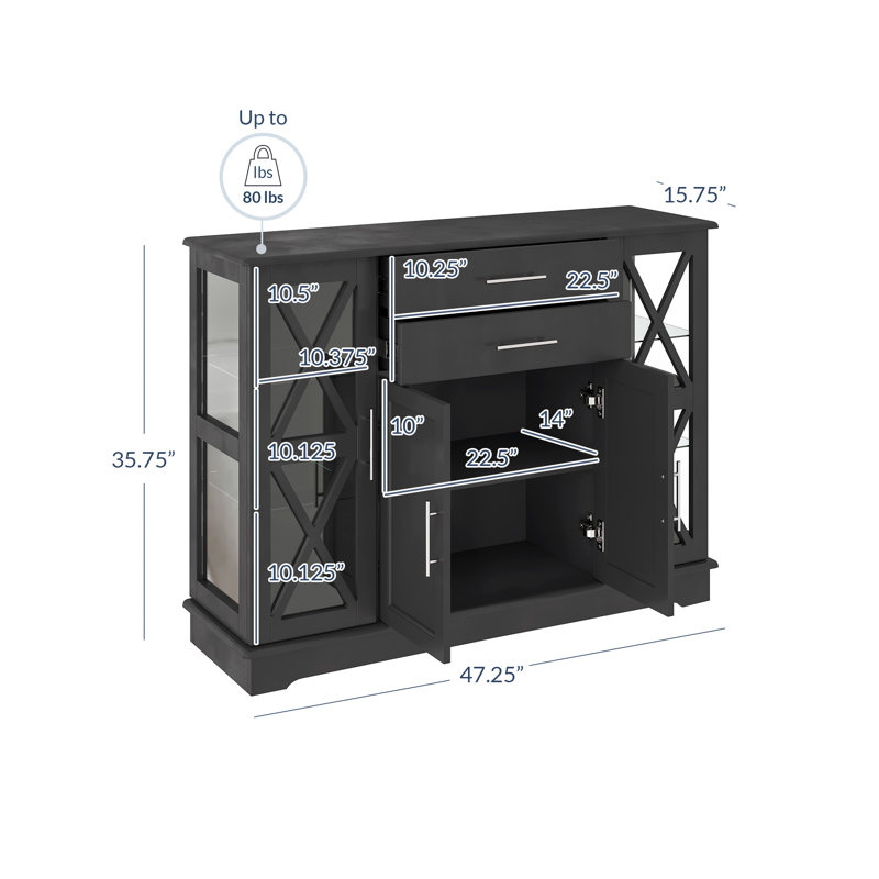 Kulani 47.25'' Sideboard, Black