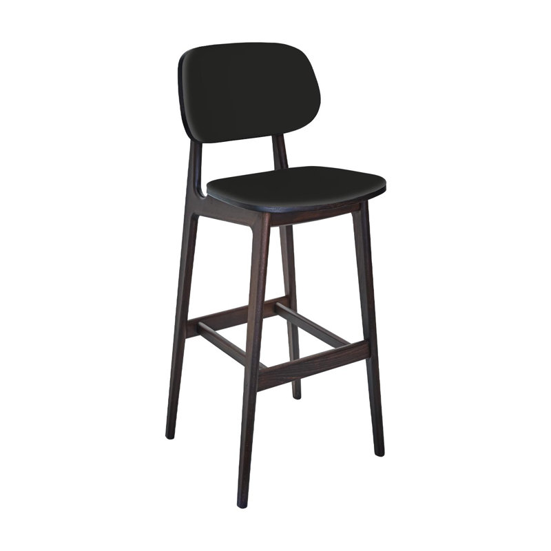  Tabouret Emma - siège Reveal noir de qualité 4 et dossier rembourré, Brun, Noir