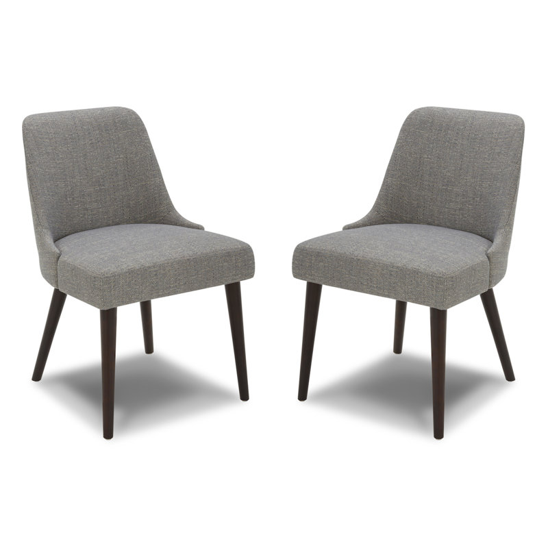 Chaise d'appoint rembourrée en bois massif Bremment, Brouillard gris