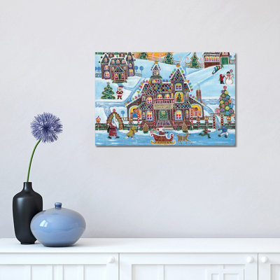 Christmas Gingerbread Inn And Cafe by Cheryl Bartley - Print on Canvas