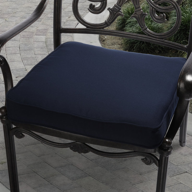 Libya Outdoor Sunbrella Cushion, Canvas Navy SunbrellaCanvas, 19" W x 19" D