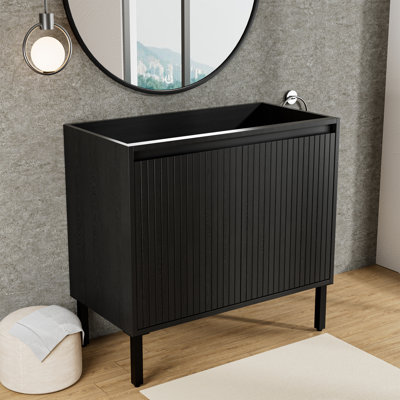 Meuble-lavabo modulaire Valdren 36 po, noir seulement
