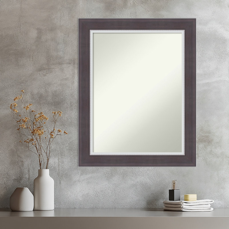 Miroir mural Ellie, 29,5 po x 23,5 po, Brun ; Argenté