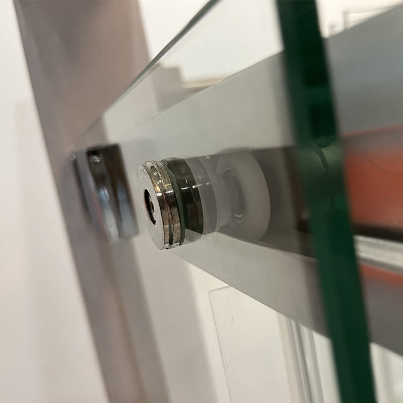 Rouleau de porte de douche coulissant double sans cadre moderne de l 48 po x H 74 po avec verre trempé de 1/3 po (8 mm) et certifié Sgcc