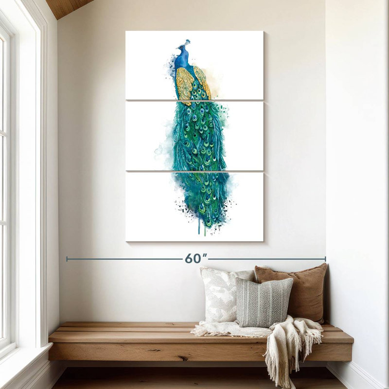 Brampt Blue Peacock Splatter, 50" H x 32" W