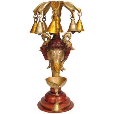 Sculpture lampe Ganesha avec cloche