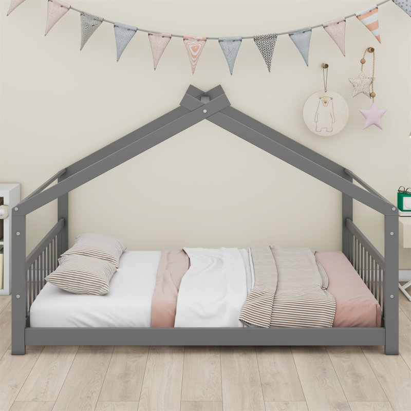 Lit en bois House House, Gris