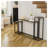 3-Piece Narrow Console Table Set, High-End Edge Wrapped Industrial Entryway Table for Hallway Living Room, Rural Brown Black