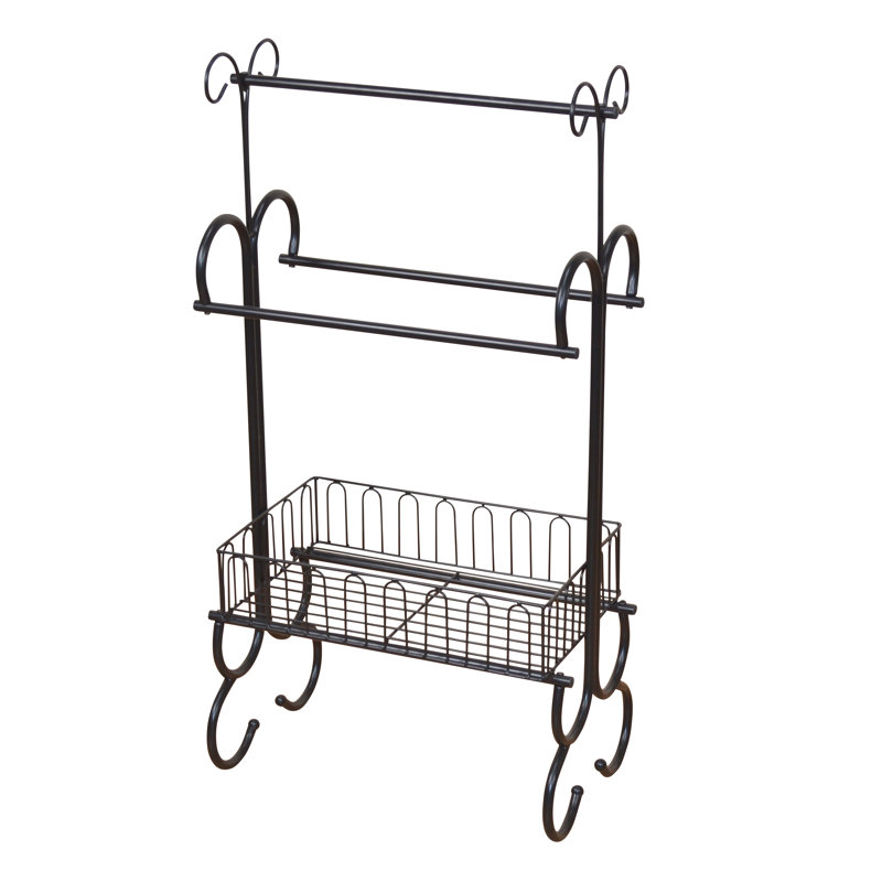 Mckay 3 Freestanding Towel Rack, Black