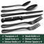 Ensemble de couverts 24 pièces avec couteaux à steak noir, ensemble de couverts noir pour 4 personnes, ensemble de couverts en acier inoxydable de qualité alimentaire, ensemble d'ustensiles à finition miroir pour restaurant maison, bord nacré