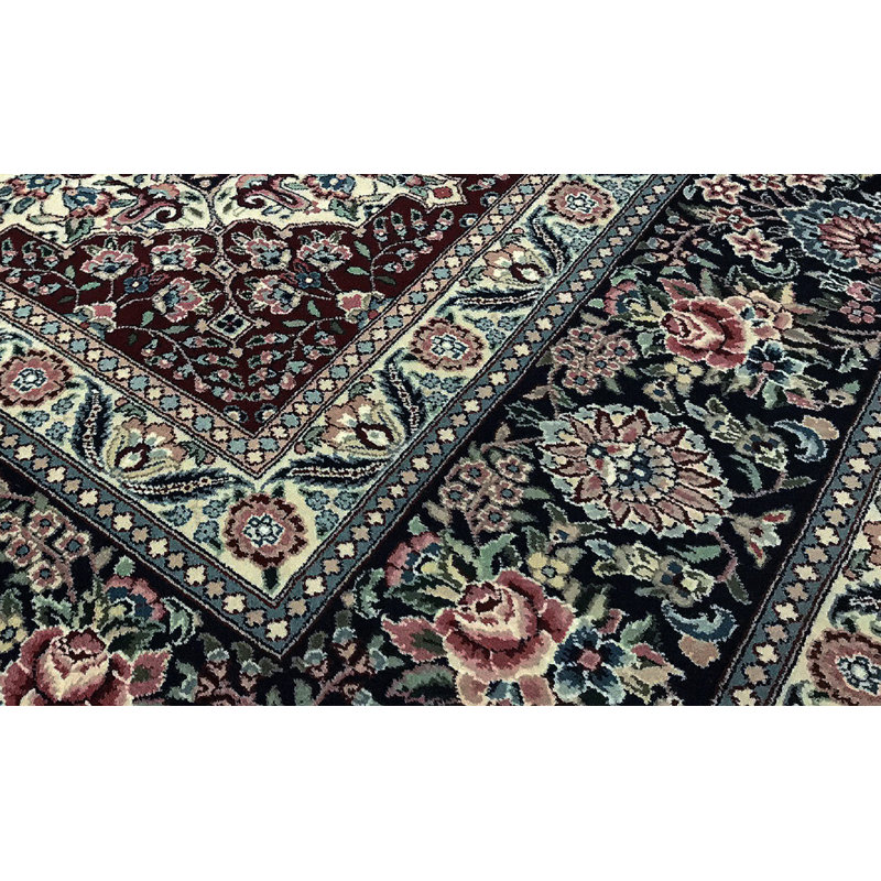 Jahan Wool Oriental Area Rug in Rust/Blue/Gray