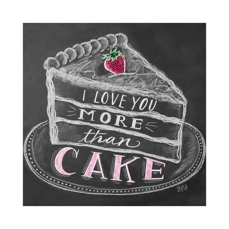 «I Love You More Than Cake» par Lily & Val - Giclée sur toile tendue avec châssis, H 12 po x l 12 po x P 0,75 po