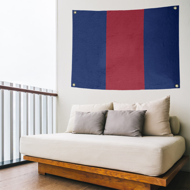 Polyester Tapestry, 26" H x 36" W, Navy/Red