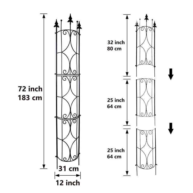 Ensemble de 2 treillis de jardin H 72 po x l 12 po plante d'intérieur / extérieur