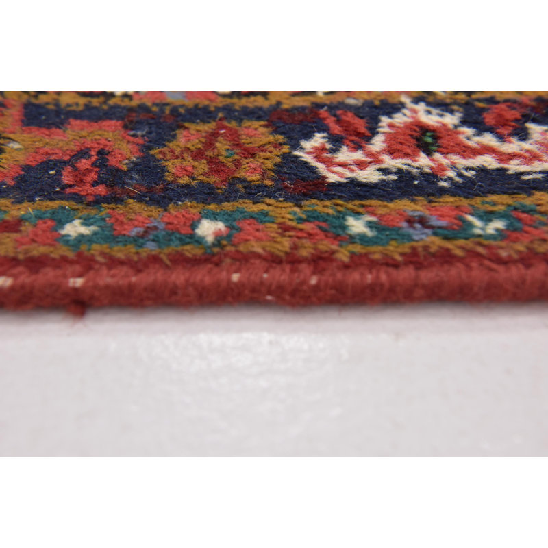 Tapis de zone en laine rouge/orange 1 pi 10 po x 2 pi 10 po one-of-kind-noué la main Dunwich