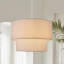Luminaire à pédale en lin à 3 lumières de couleur velours beige à 3 lumières pour îlot de cuisine 19,6 po