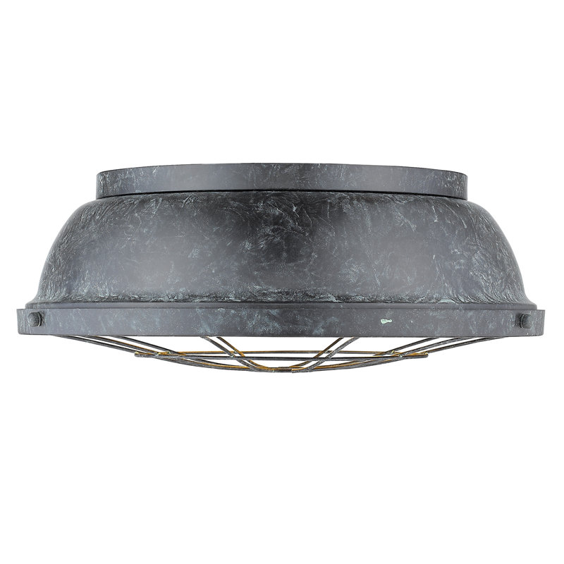 Worthing Steel Flush Mount, Black Patina