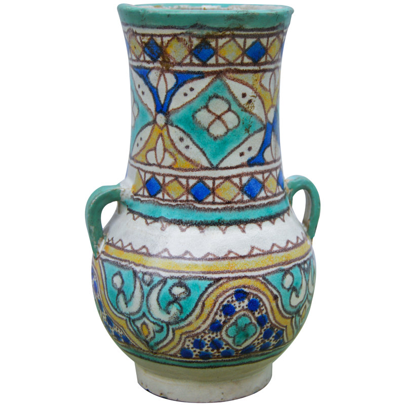 Vase de table intérieur / extérieur bleu / turquoise 8 po
