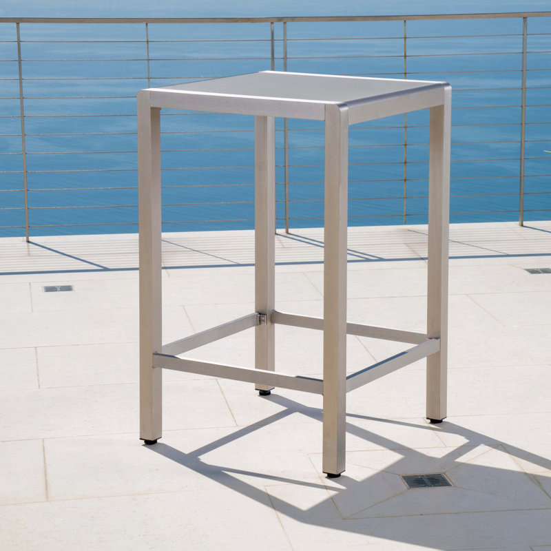 Outdoor Aluminum Bar Table, Gray