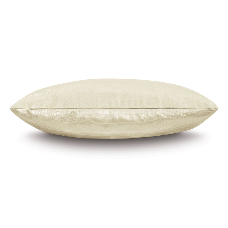Taie décorative rectangulaire Tegu, Perle, H 15 po x l 26 po