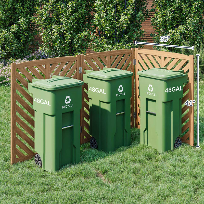 Panneaux de clôture d'intimité en bois pour l'extérieur (3 panneaux), Brun