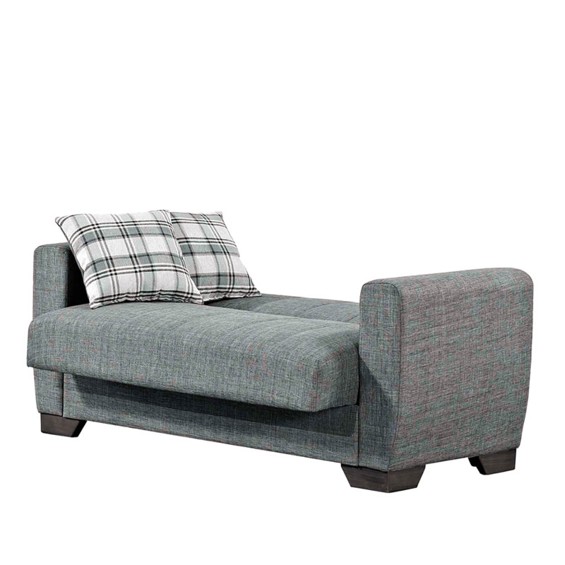 Causeuse convertible rembourrée avec rangement, Gris