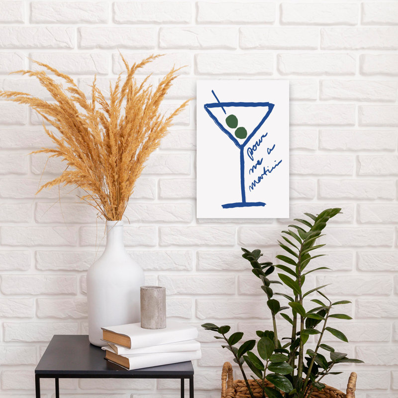 Martini, art mural rétro classique, H 18 po x l 12 po