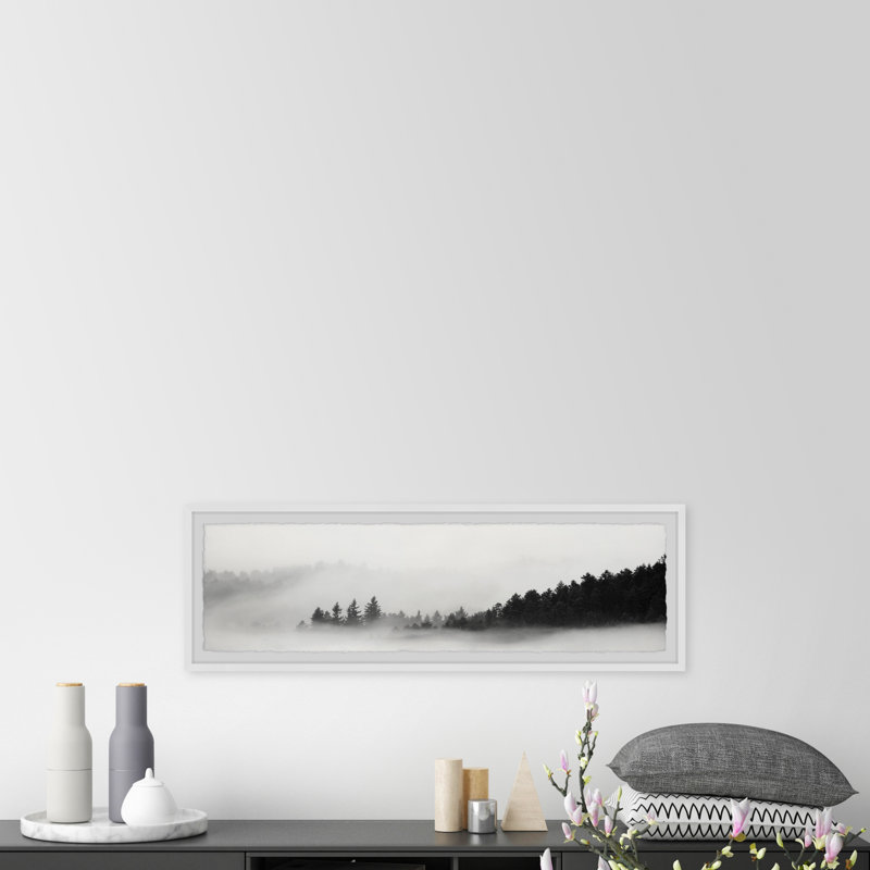 Foggy Mountain Top - Single Picture Frame Panoramic Print, 38cm H x 114cm W x 3.81cm D