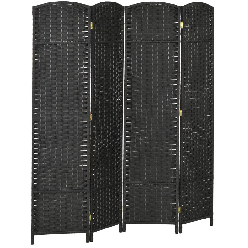 Room Divider, Black, 66.9" H x 63" W x 0.6" D