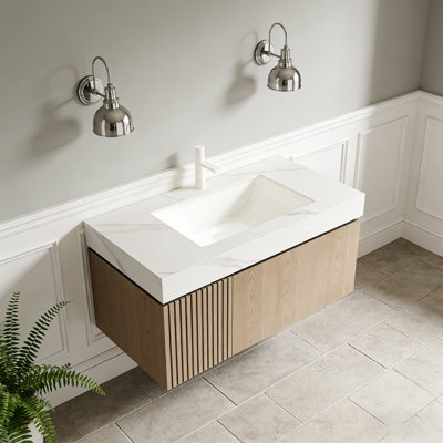 MURI Single Bathroom Vanity With Sink,Wall-Mounted Vanity