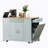 Fluted Kitchen Island with Trash Can Storage Cabinet, Power Outlet, Internal Storage Rack, Rolling Kitchen Islands on 5 Wheels with 3 Drawer, 3 Open Side Racks for 10 Gallon Garbage Bin, White-1643582343