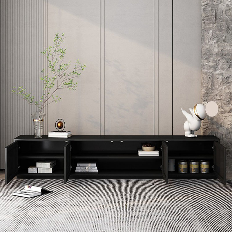 Crédence de rangement moderne 86,6 po, L 70,86 po x H 16,53 po x P 16,14 po, Noir