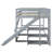 Rustic Bunk Bed With Slide And Guardrail-123857035
