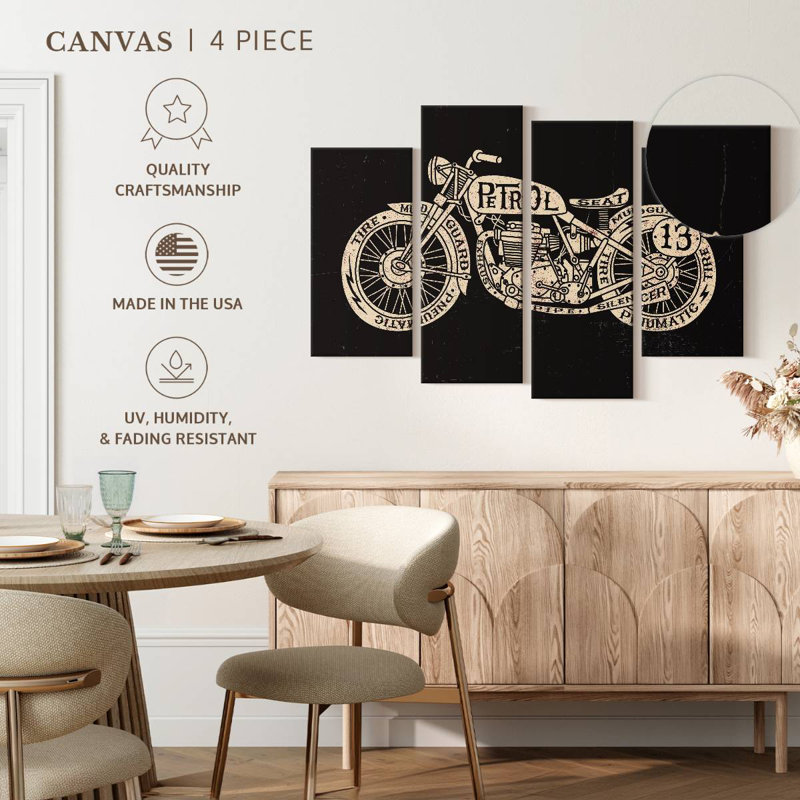 Mehar, typographie de motos rétro, H 22 po x l 36 po