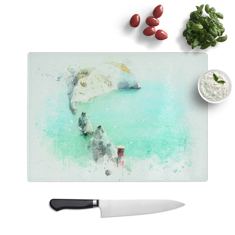 Tempered Glass the Needles Isle of Wight in Abstract Chopping Board, 39 cm W x 28.5 cm L