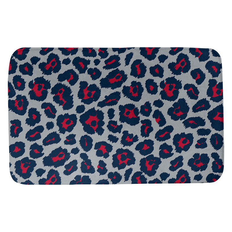 Tapis pour salle de bain Jacksonville, H 0,5 po x l 21 po x L 34 po, Argent New Century / rouge / bleu nautique