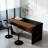 63-Inch Modern Kitchen Island with Marble-Look Surface, LED Lighting, and Grille Design for Versatile Use.-2053732261