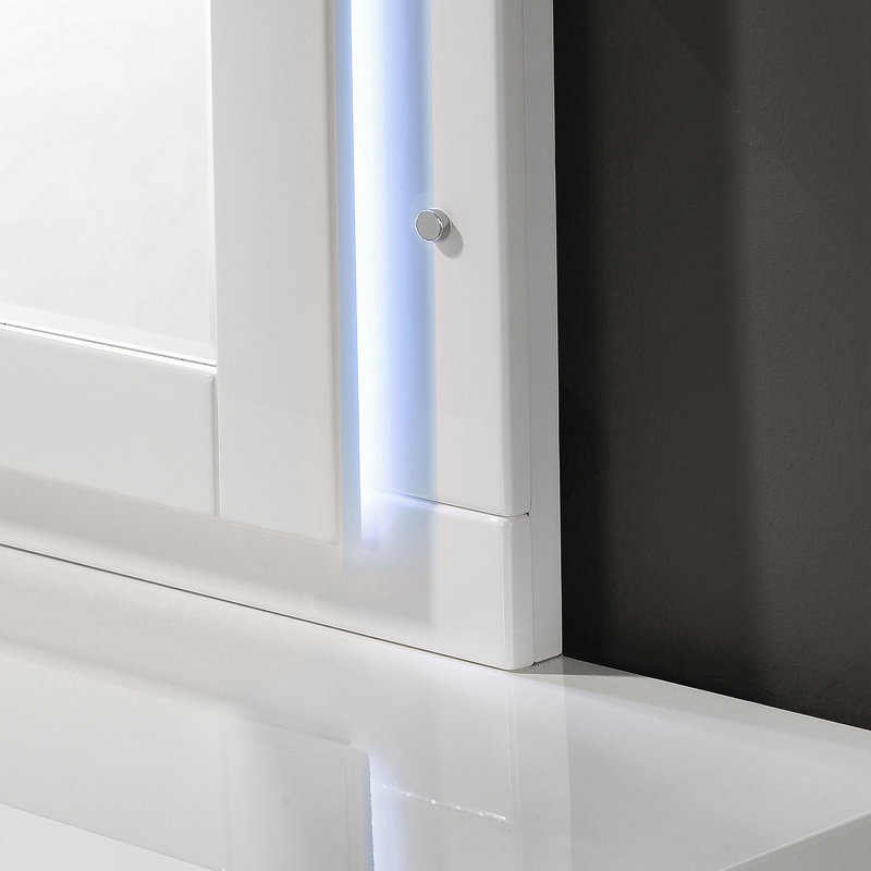 Ensemble de chambre avec grand lit 4 pièces blanc ultrabrillant