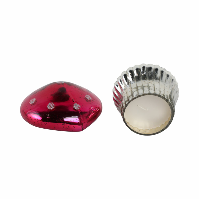 Sagebrook Home 6" 12 Oz Mushroom Candle, Pink