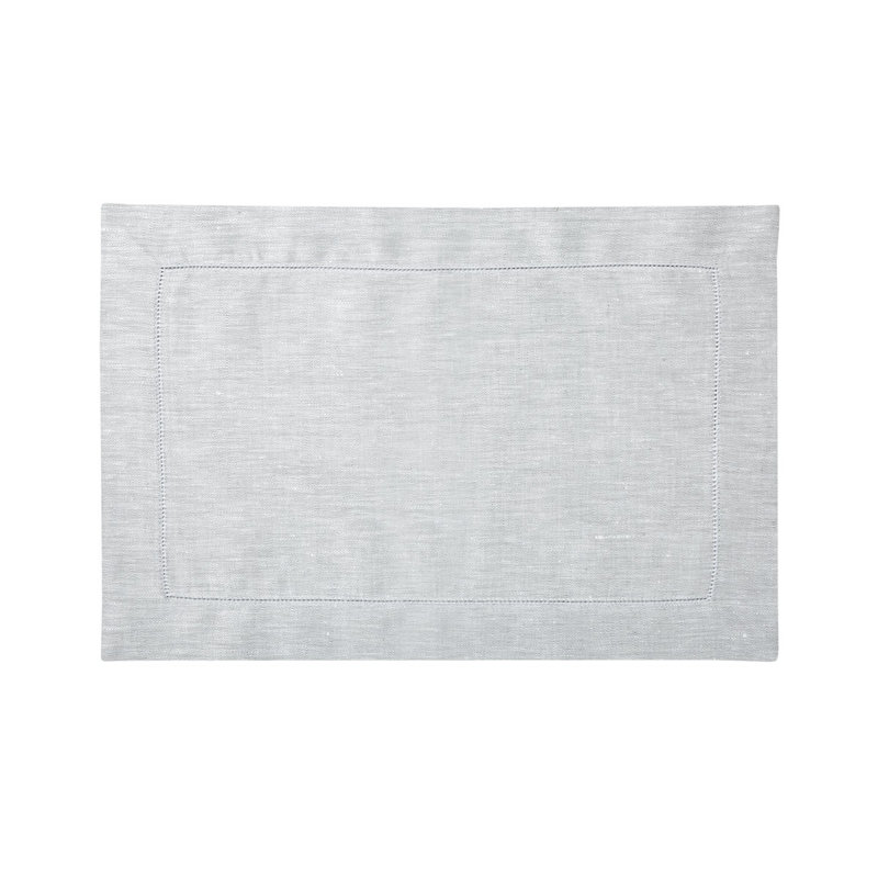 Liso Linen Rectangle Placemat, Silver