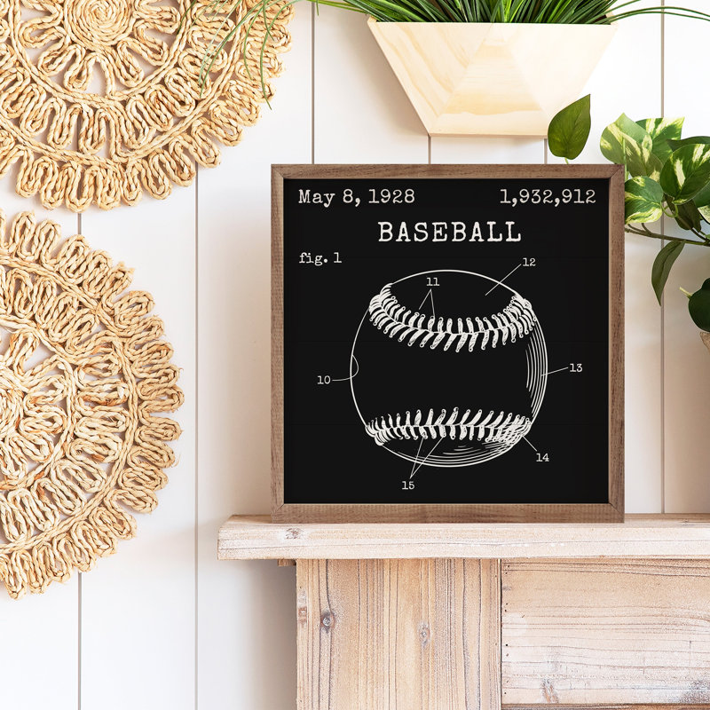 Baseball Patent, H 16 po x l 16 po