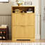 Armoire à chaussures avec 2 tiroirs rabattables et un grand range-chaussures autoportant-2102648110