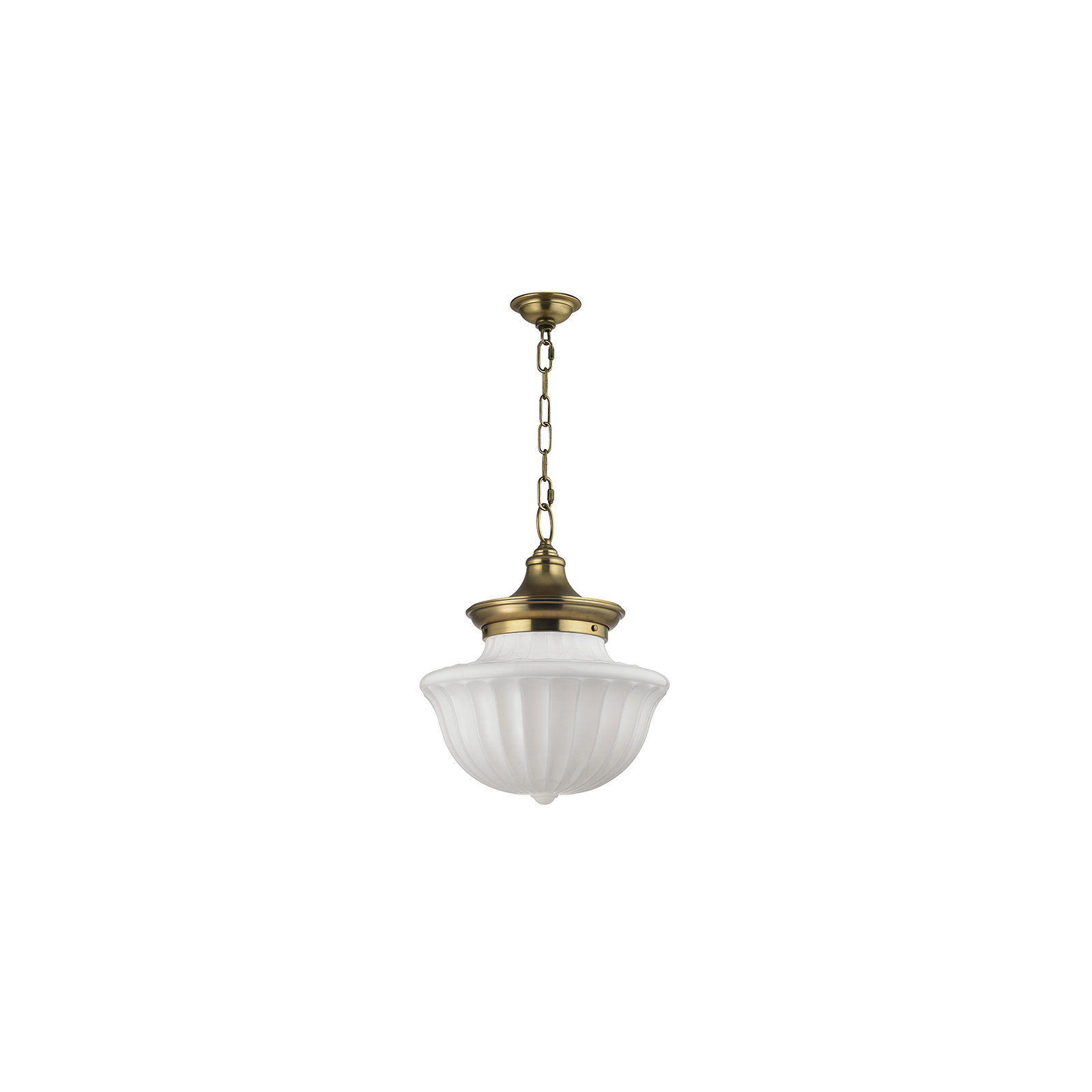 Maisie Single Light Glass Pendant, Aged Brass, 72.5" H x 15" W