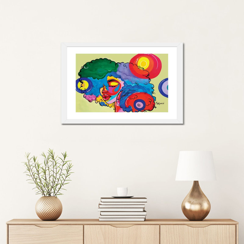 « Bali » par Pinklomein-impression d’art graphique, H 16 po x l 24 po x P 1 po, Papier encadré blanc, Blanc