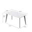 Table de salle à manger 55,12 po en pierre artificielle moderne à bord droit gris foncé et pieds en métal gris foncé pouvant accueillir 6 personnes (table de salle à manger seulement)-1091102427-1091102426