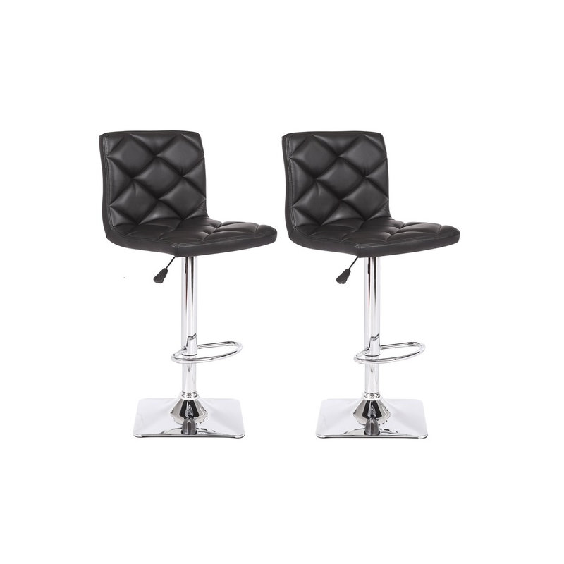 Swivel Upholstered Adjustable Height Counter Stool, Black